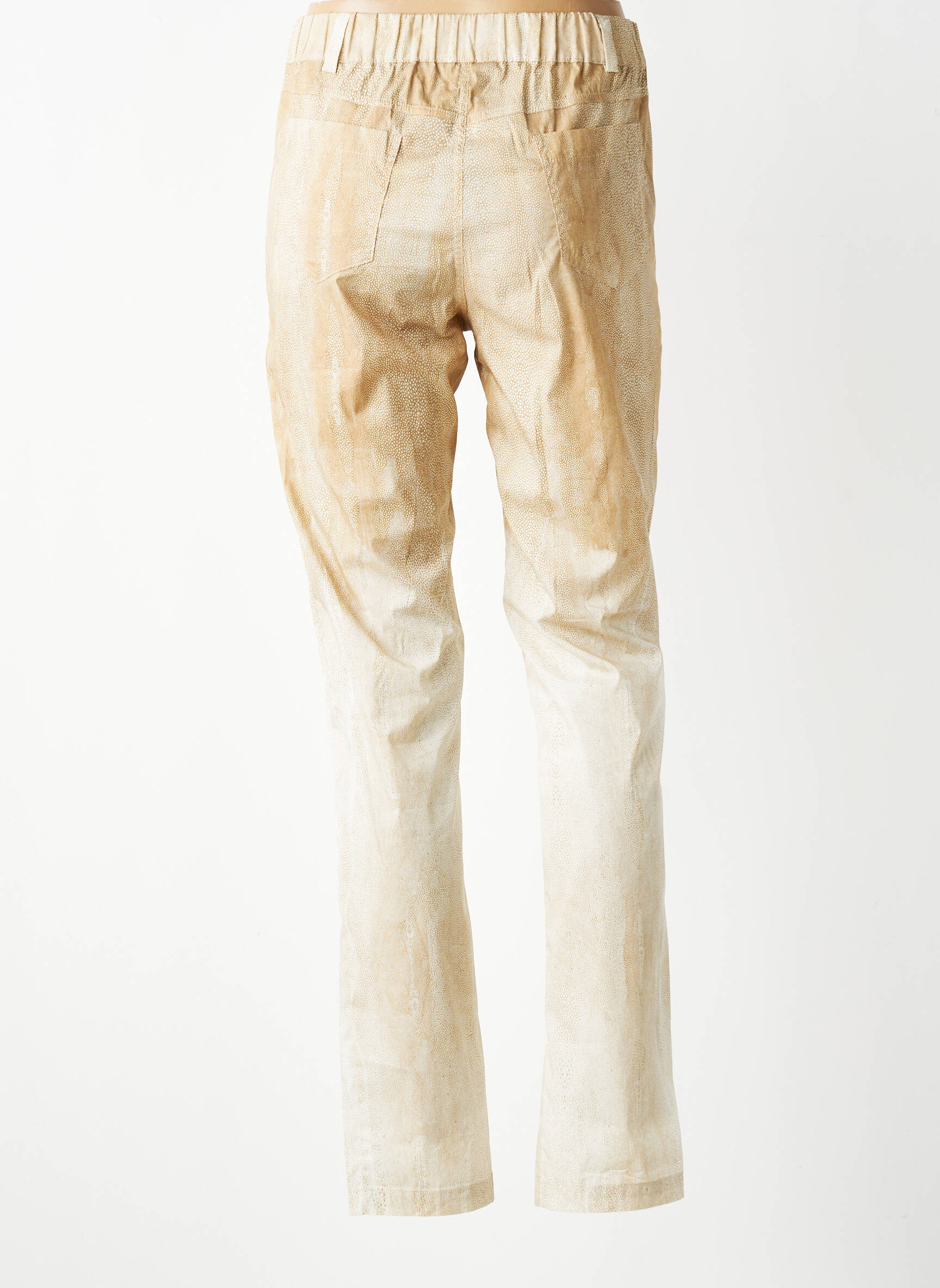 Pantalon slim taille élastique taille normale beige TRICOT CHIC femme
