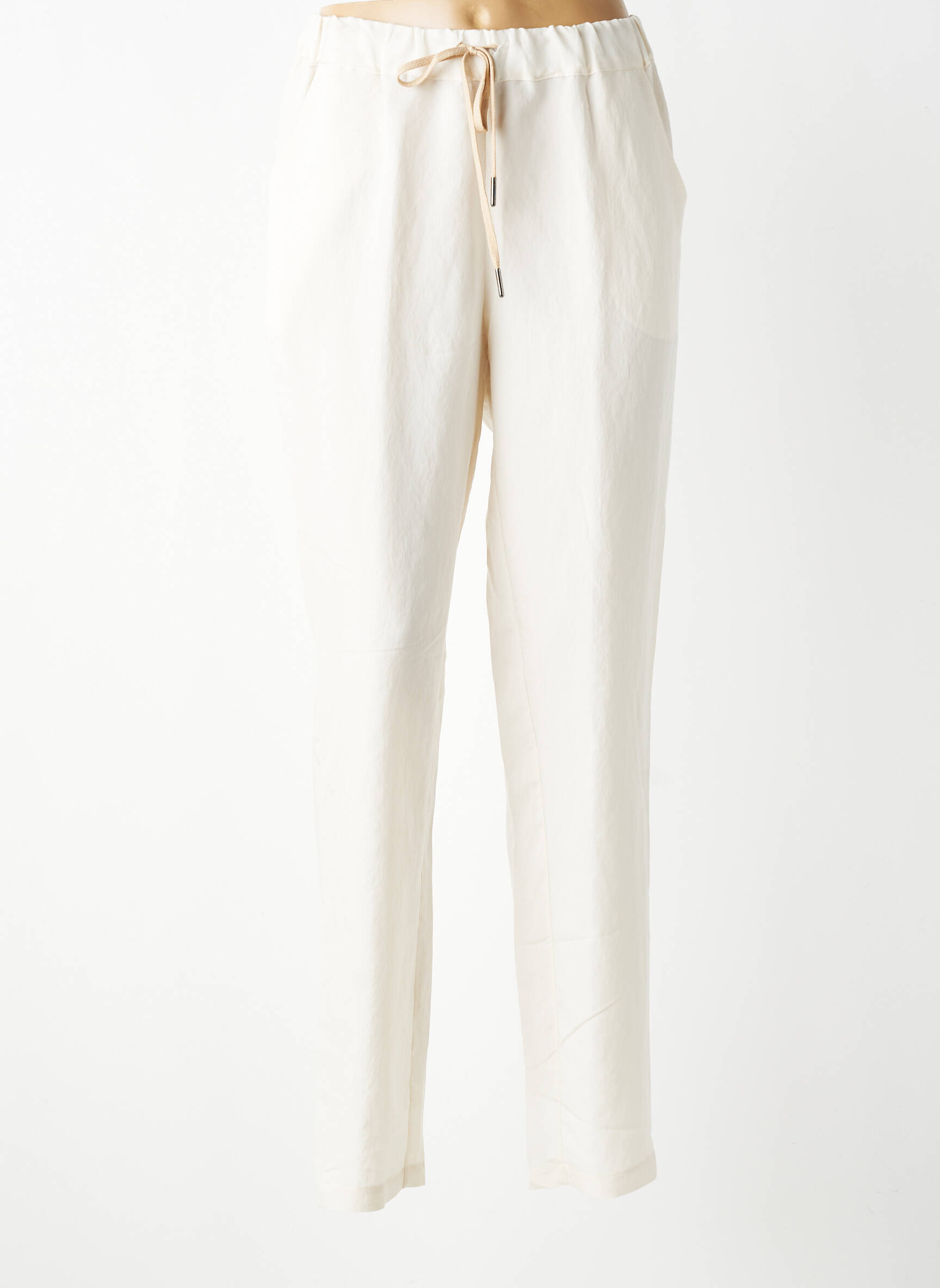 Pantalon slim taille élastique taille normale beige TRICOT CHIC femme