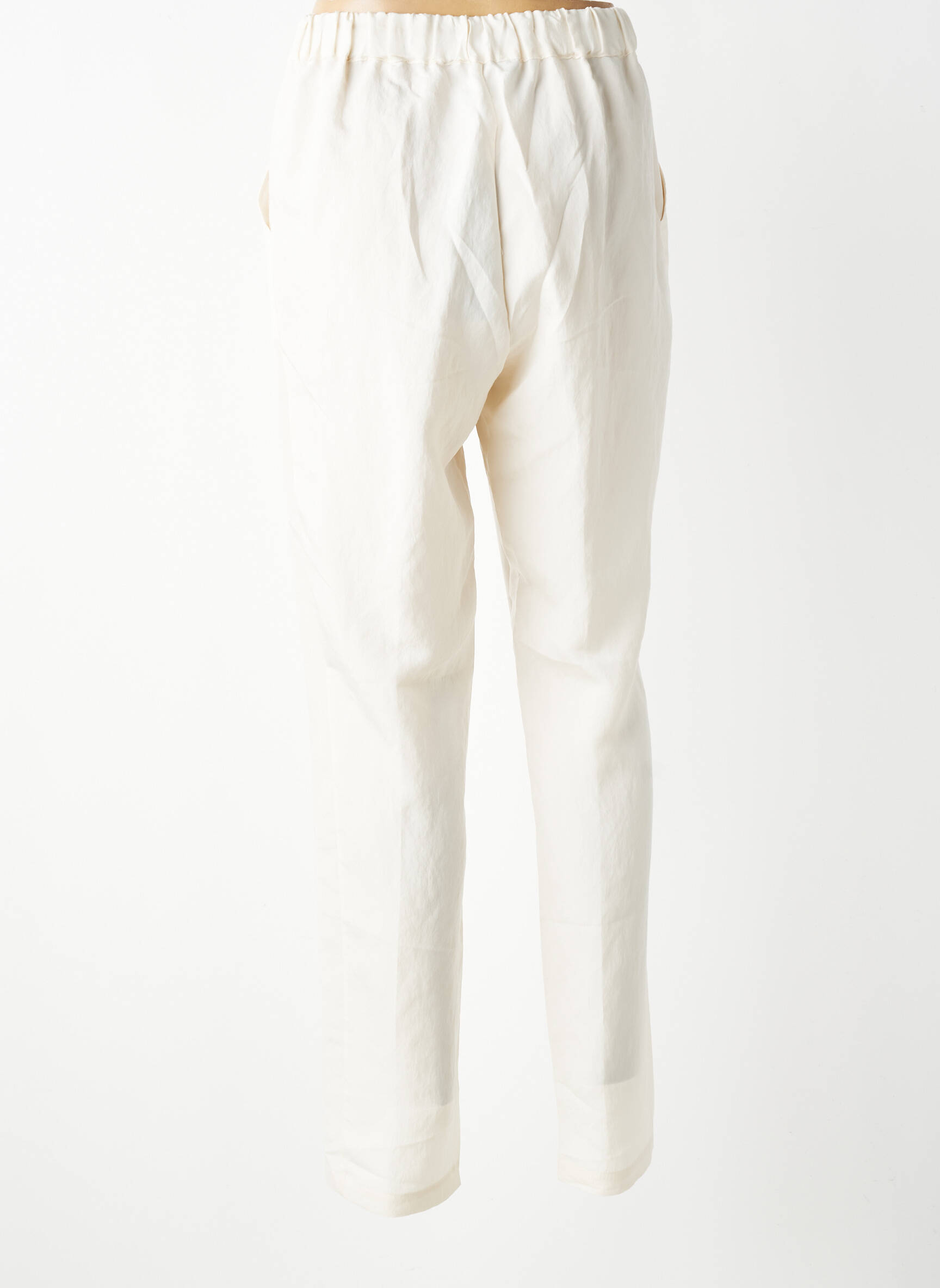 Pantalon slim taille élastique taille normale beige TRICOT CHIC femme