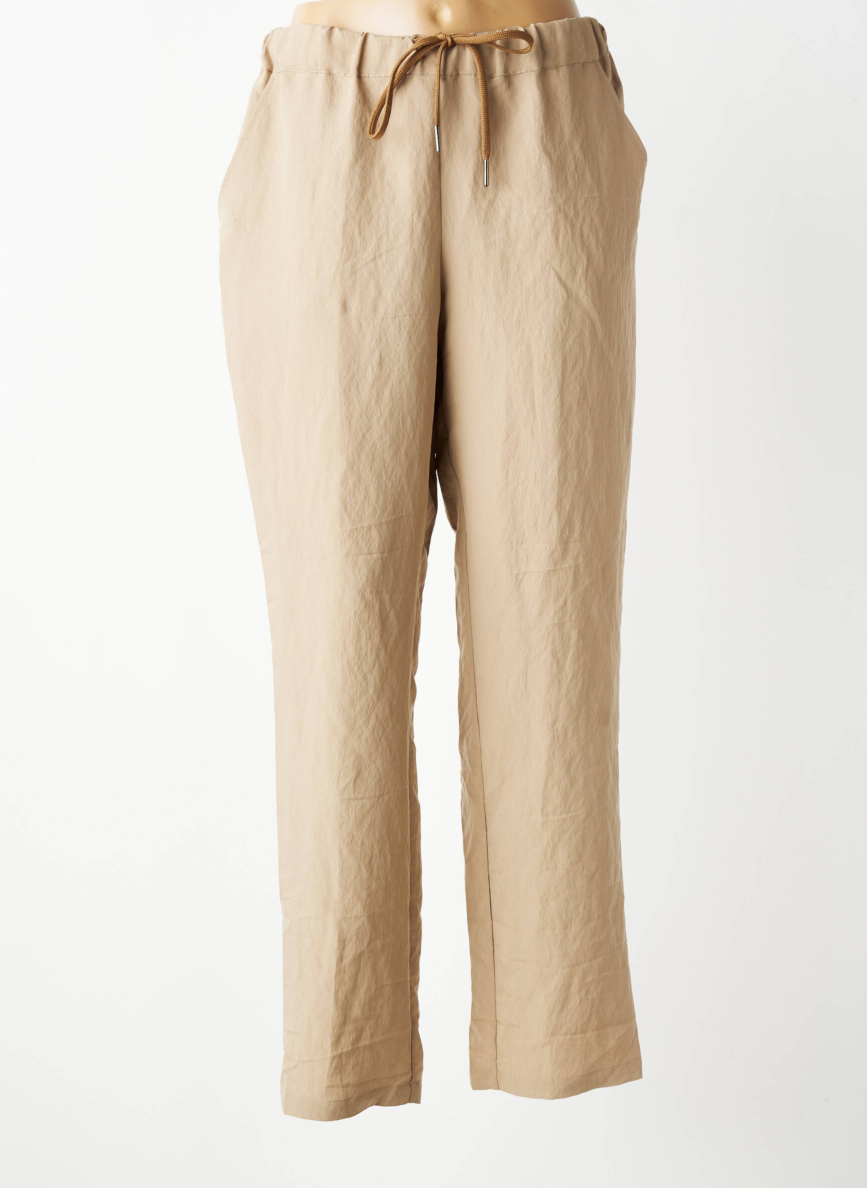 Pantalon slim taille élastique taille normale marron TRICOT CHIC femme