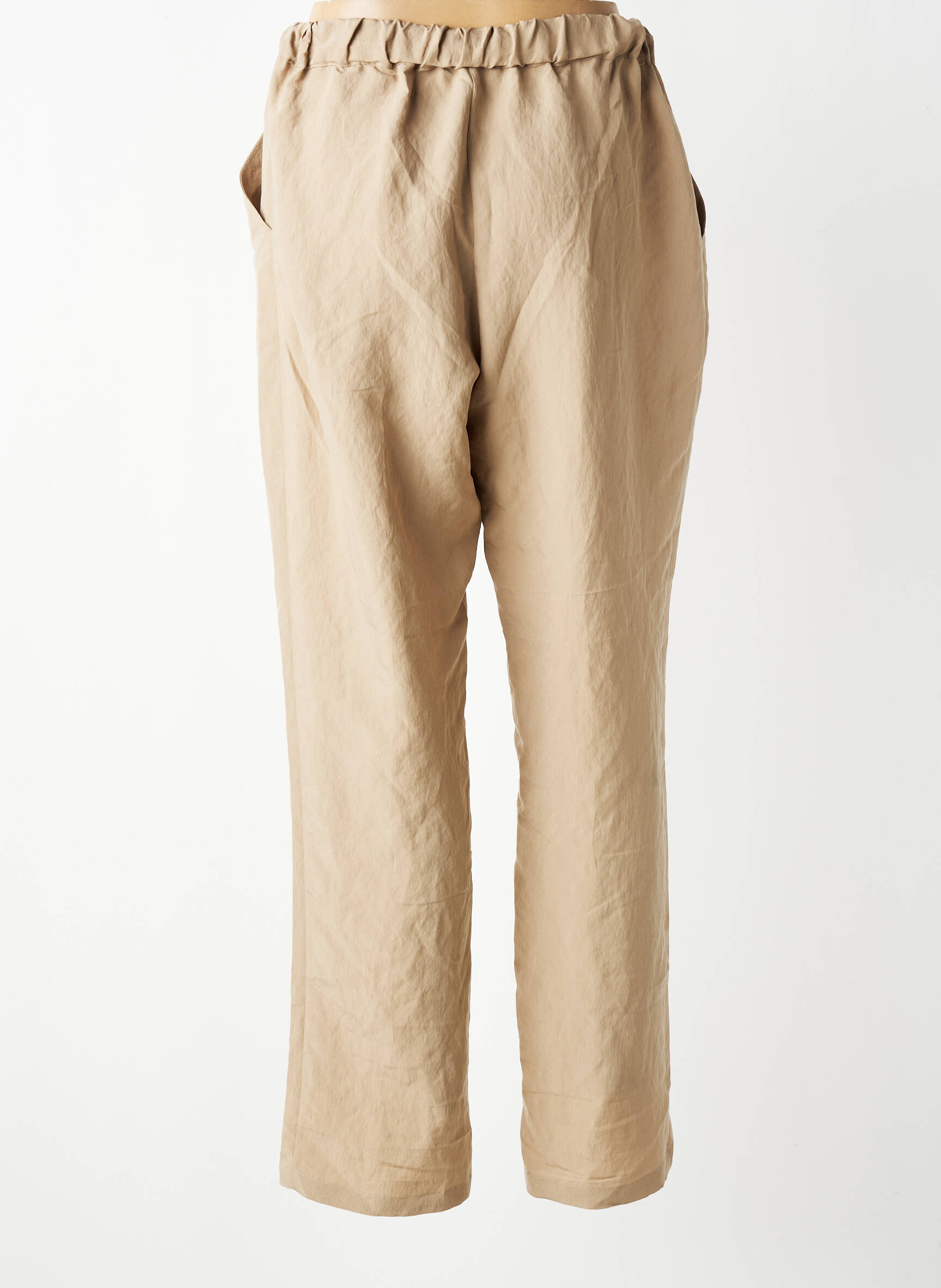 Pantalon slim taille élastique taille normale marron TRICOT CHIC femme