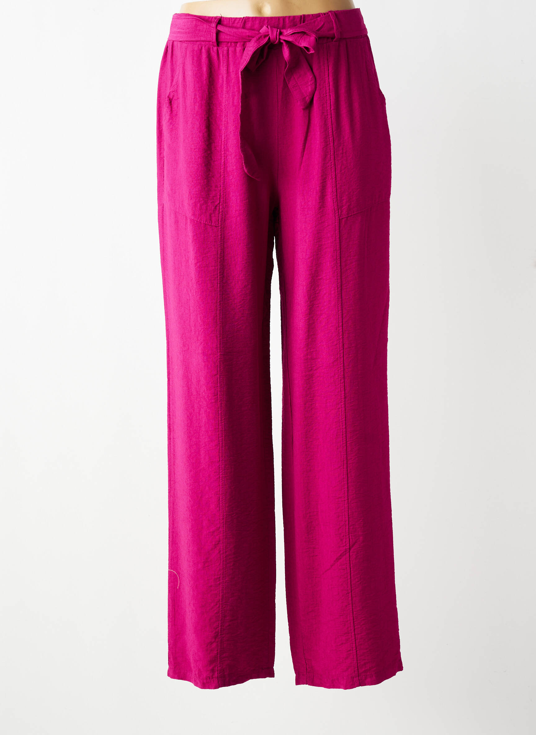 Pantalon large tissage popeline taille normale violet SCORZZO femme