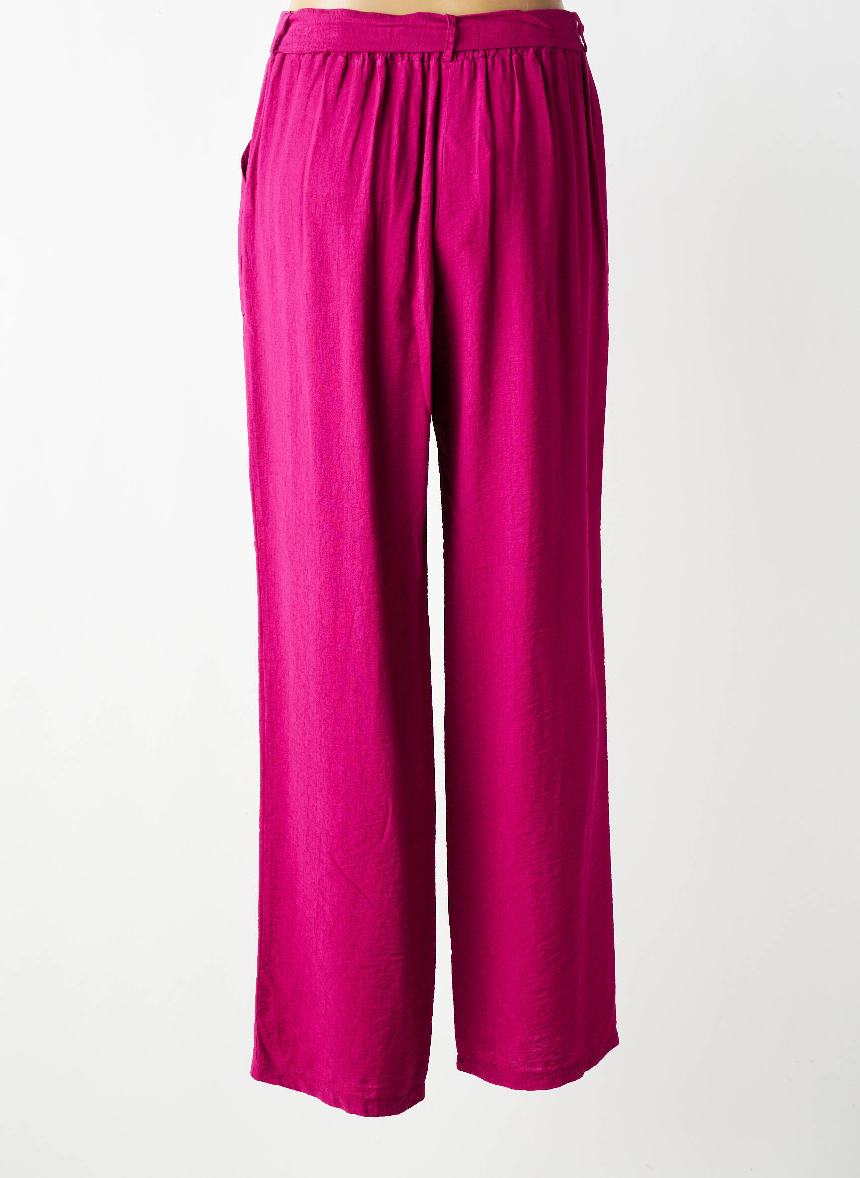 Pantalon large tissage popeline taille normale violet SCORZZO femme