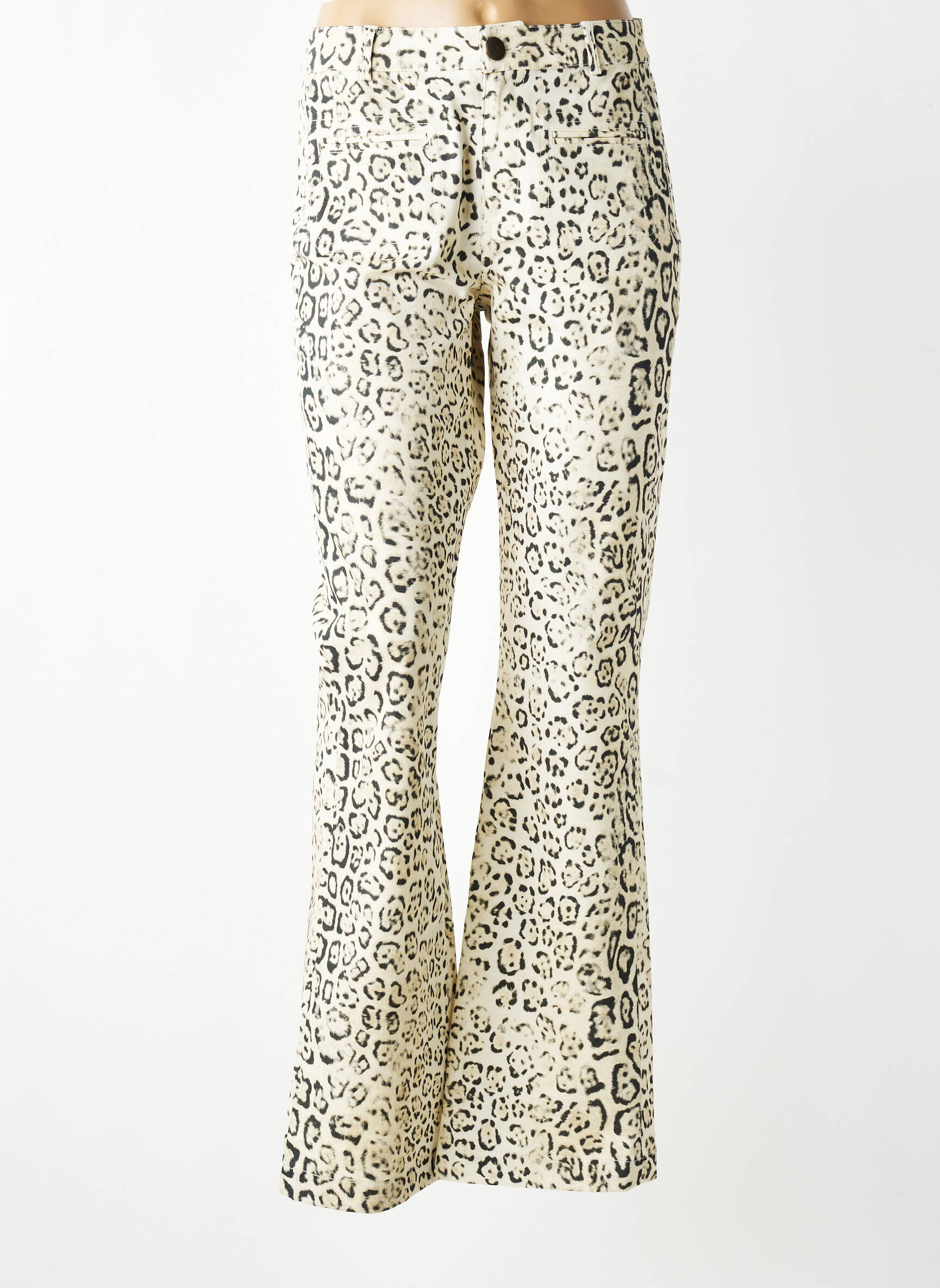 Pantalon flare taille normale taille normale beige EVA KAYAN femme