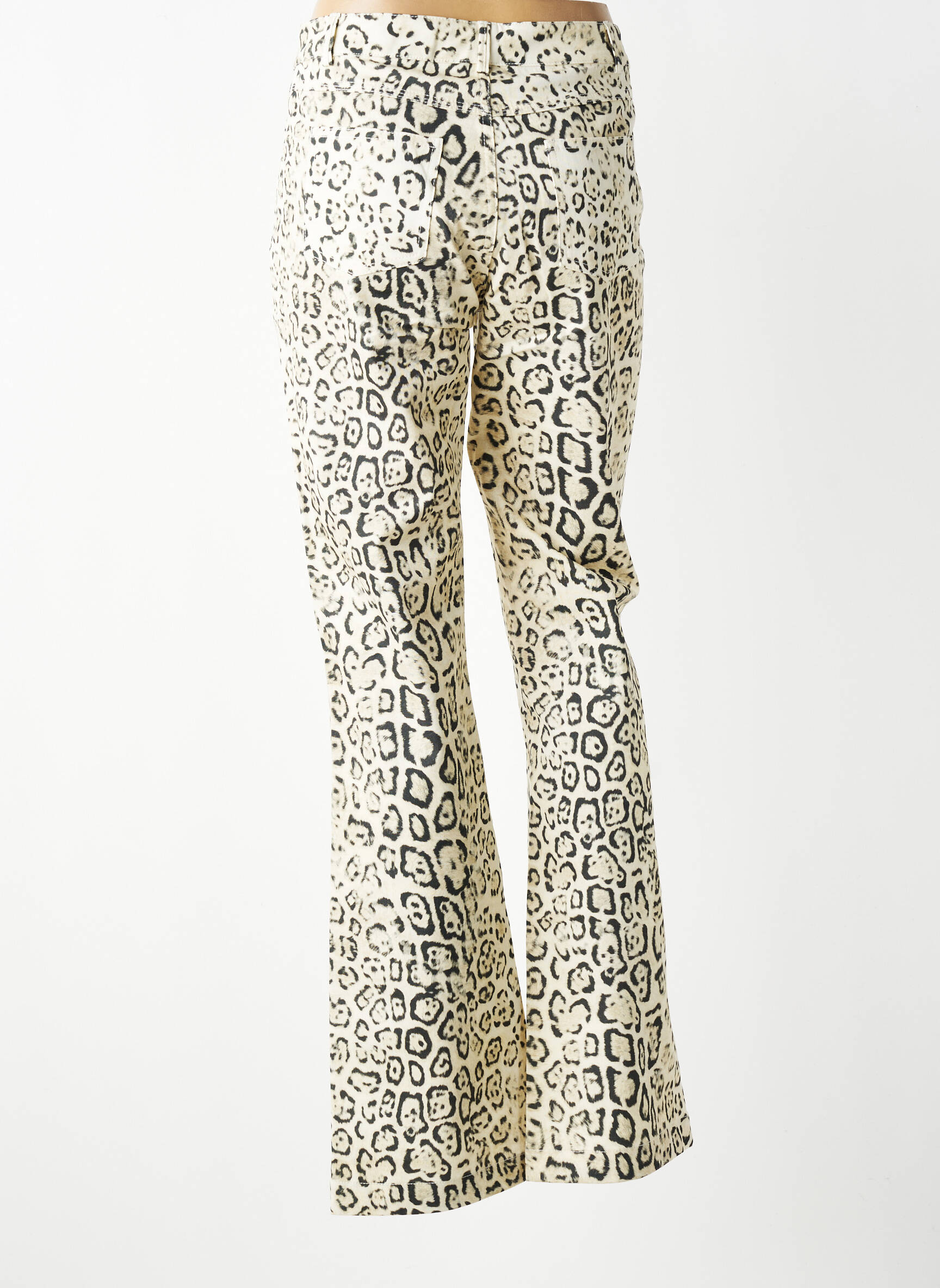 Pantalon flare taille normale taille normale beige EVA KAYAN femme