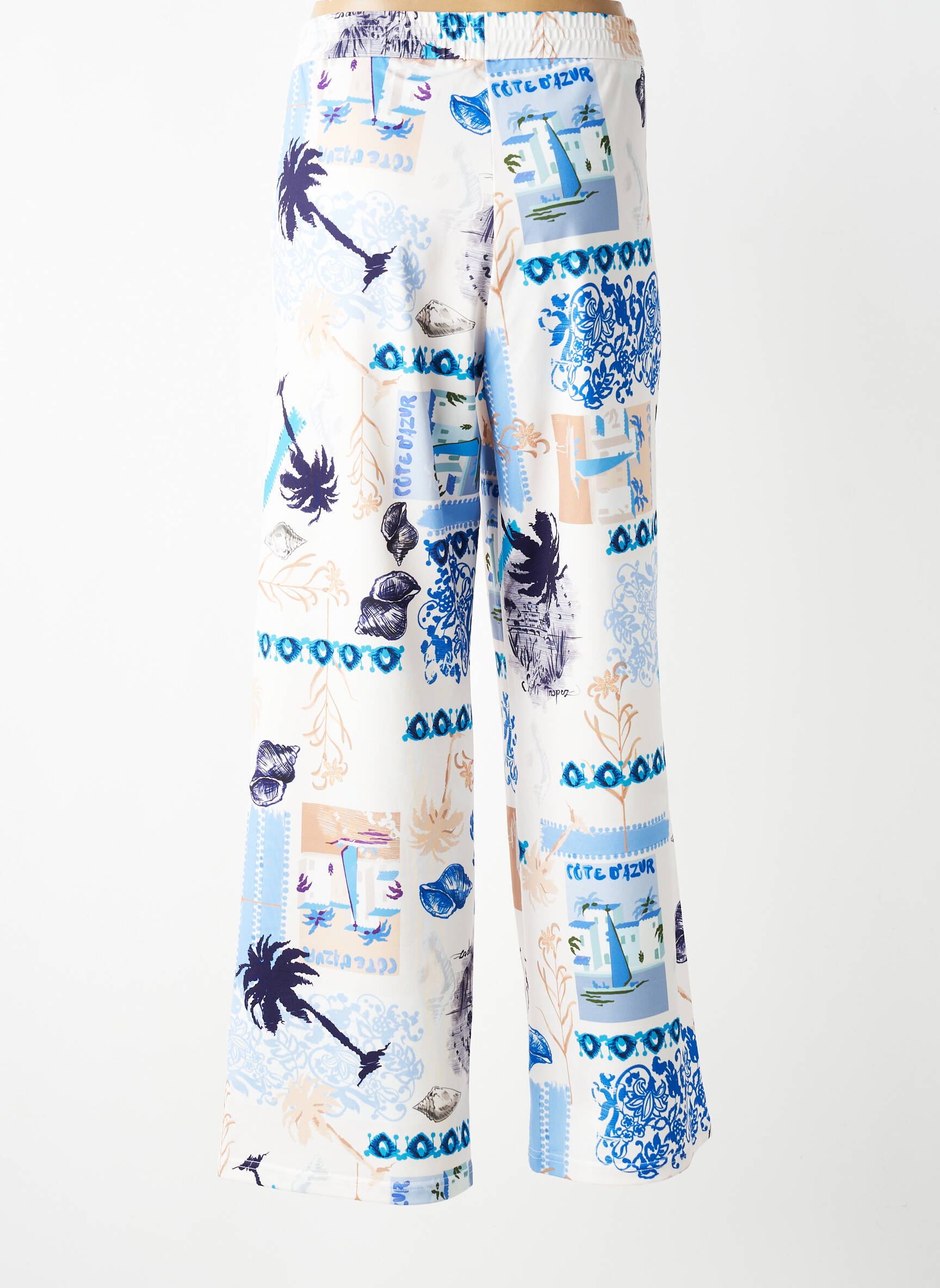 Pantalon large taille normale taille normale bleu TUZZI femme