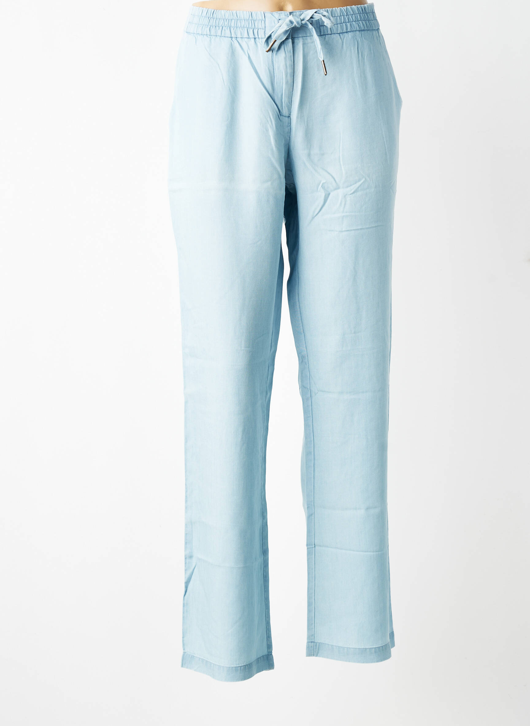 Pantalon slim taille élastique taille normale bleu EVA KAYAN femme