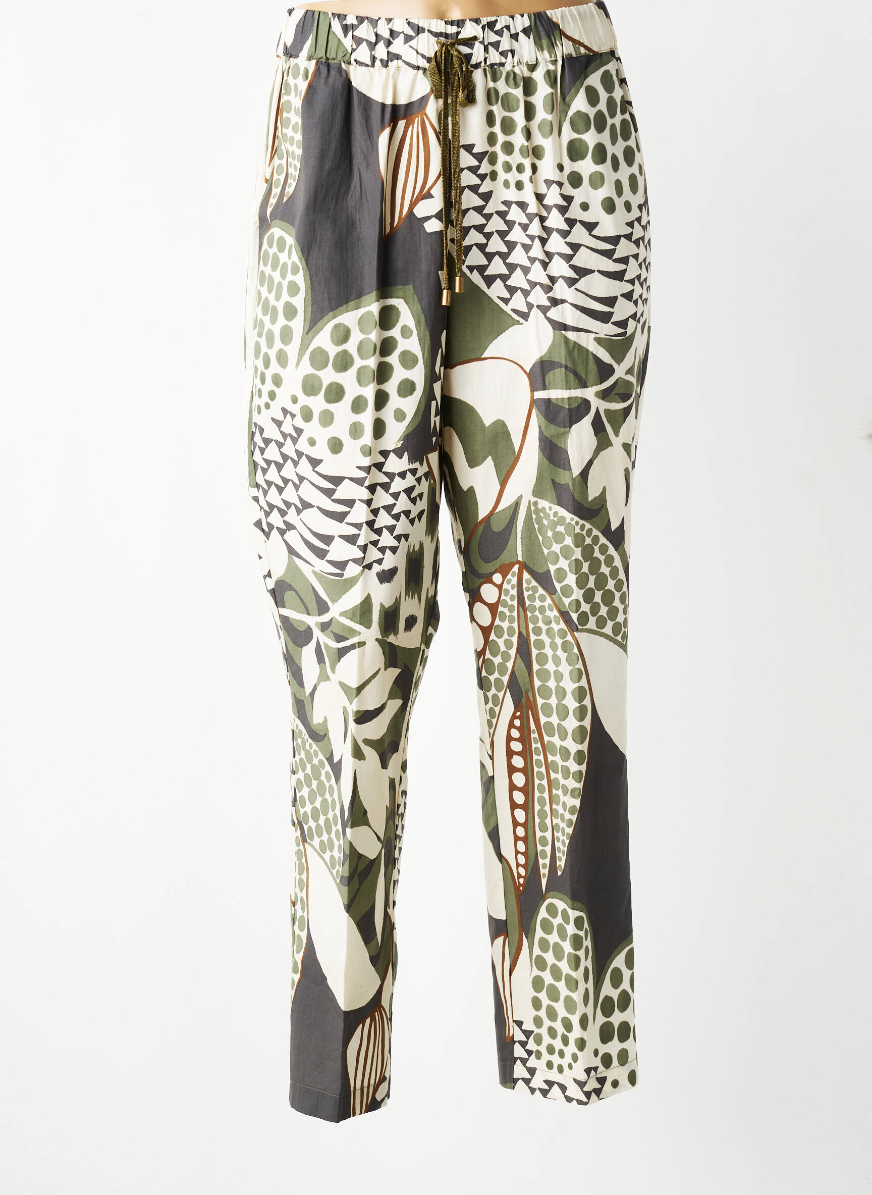 Pantalon slim taille élastique taille normale vert TRICOT CHIC femme
