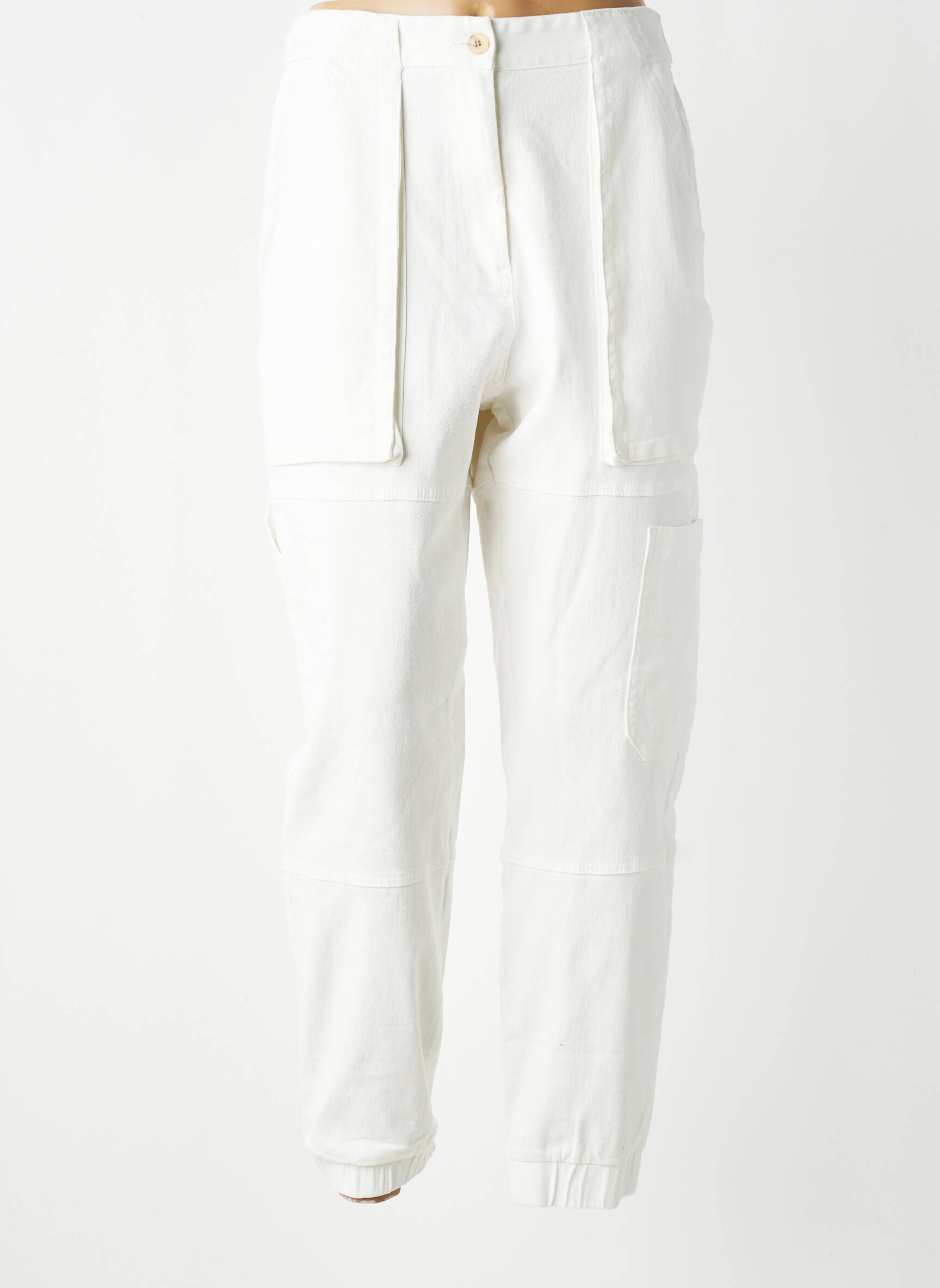 Jeans coupe slim tissage brut taille normale blanc ALEMBIKA femme