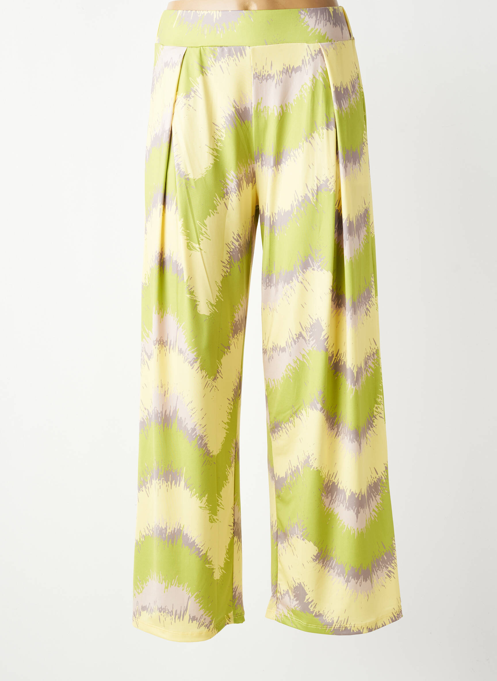 Pantalon large coupe fluide taille normale vert SCORZZO femme
