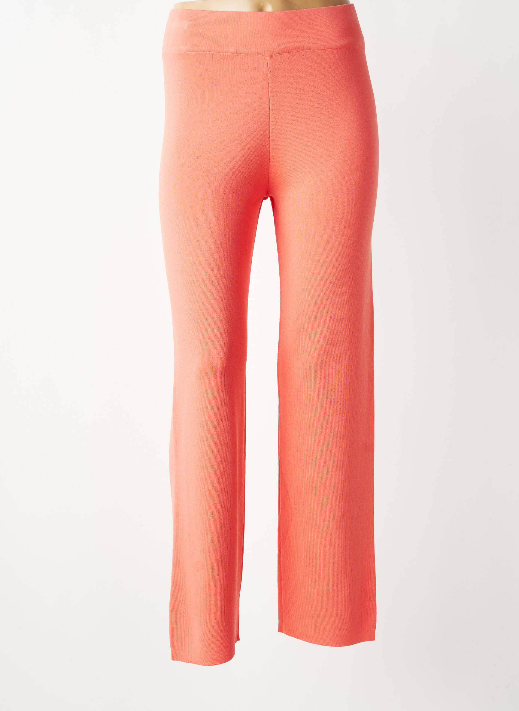 Pantalon droit stretch taille normale rose SCORZZO femme