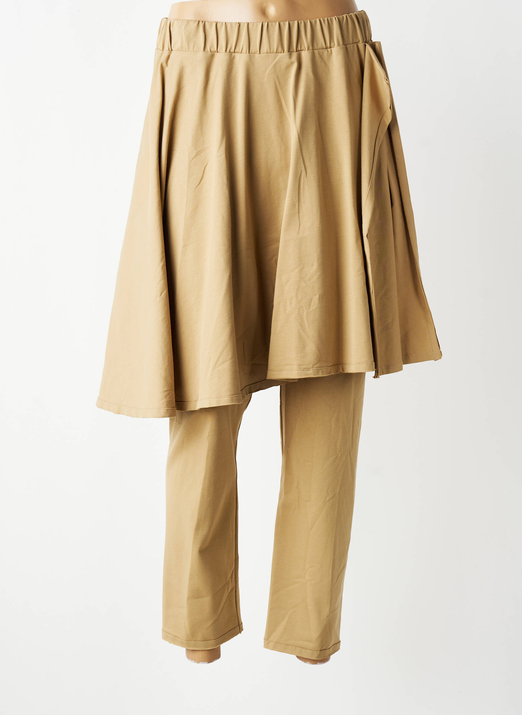 Pantalon slim taille élastique taille normale marron KEDZIOREK femme
