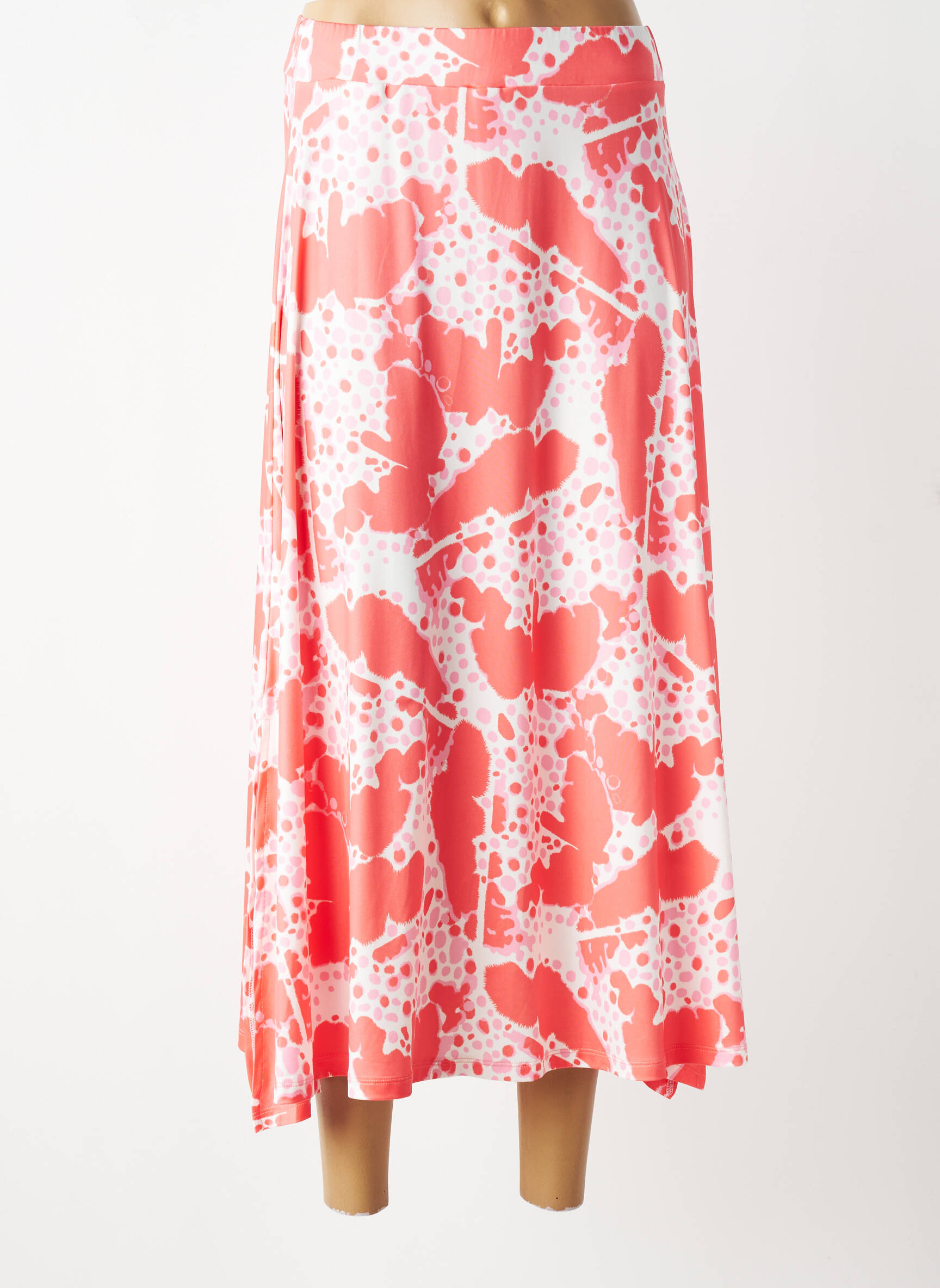 Jupe longue imprimé fantaisie rose SCORZZO femme