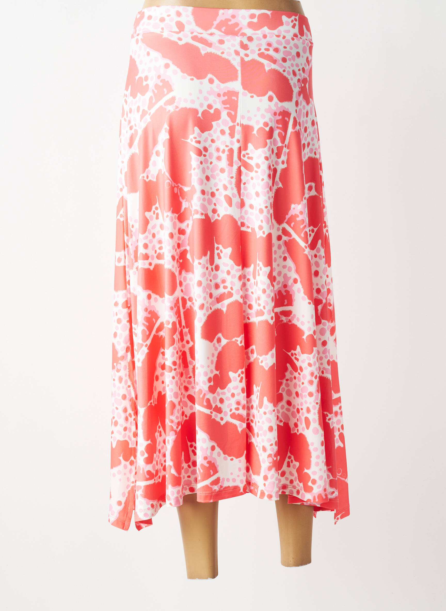 Jupe longue imprimé fantaisie rose SCORZZO femme