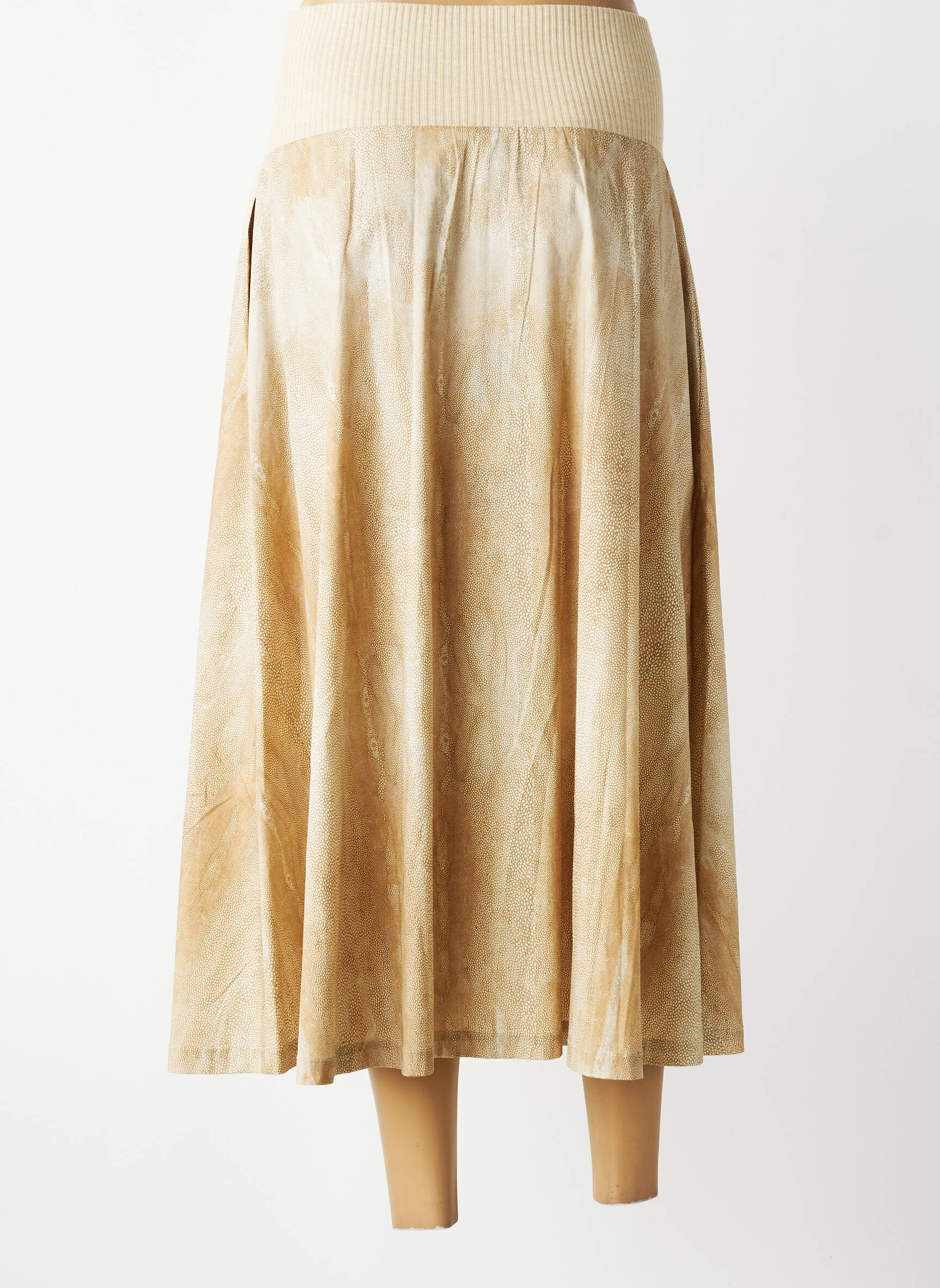 Jupe longue imprimé fantaisie beige TRICOT CHIC femme