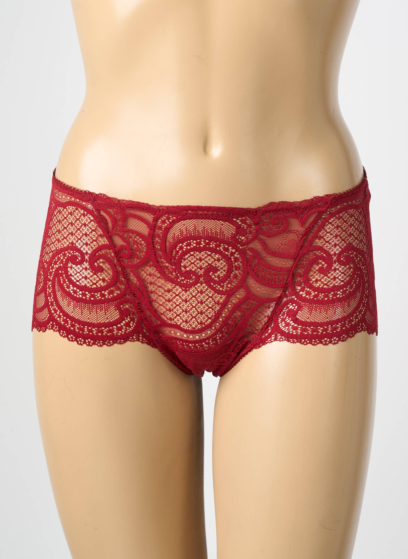 Culotte haute légère et transparente rouge WACOAL femme