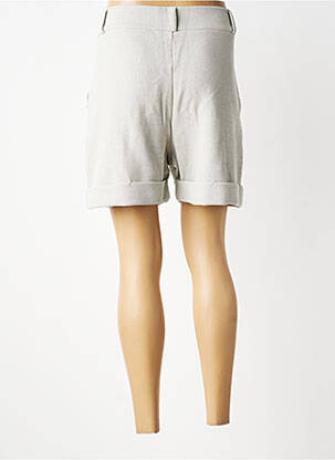 Short fermeture zippée sous rabat avec crochet taille haute gris LUNE ACTIVE femme