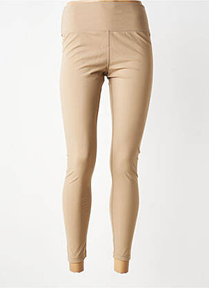 Legging effet matière satinée taille normale beige LUNE ACTIVE femme