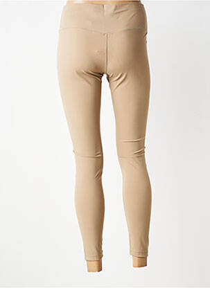 Legging effet matière satinée taille normale beige LUNE ACTIVE femme
