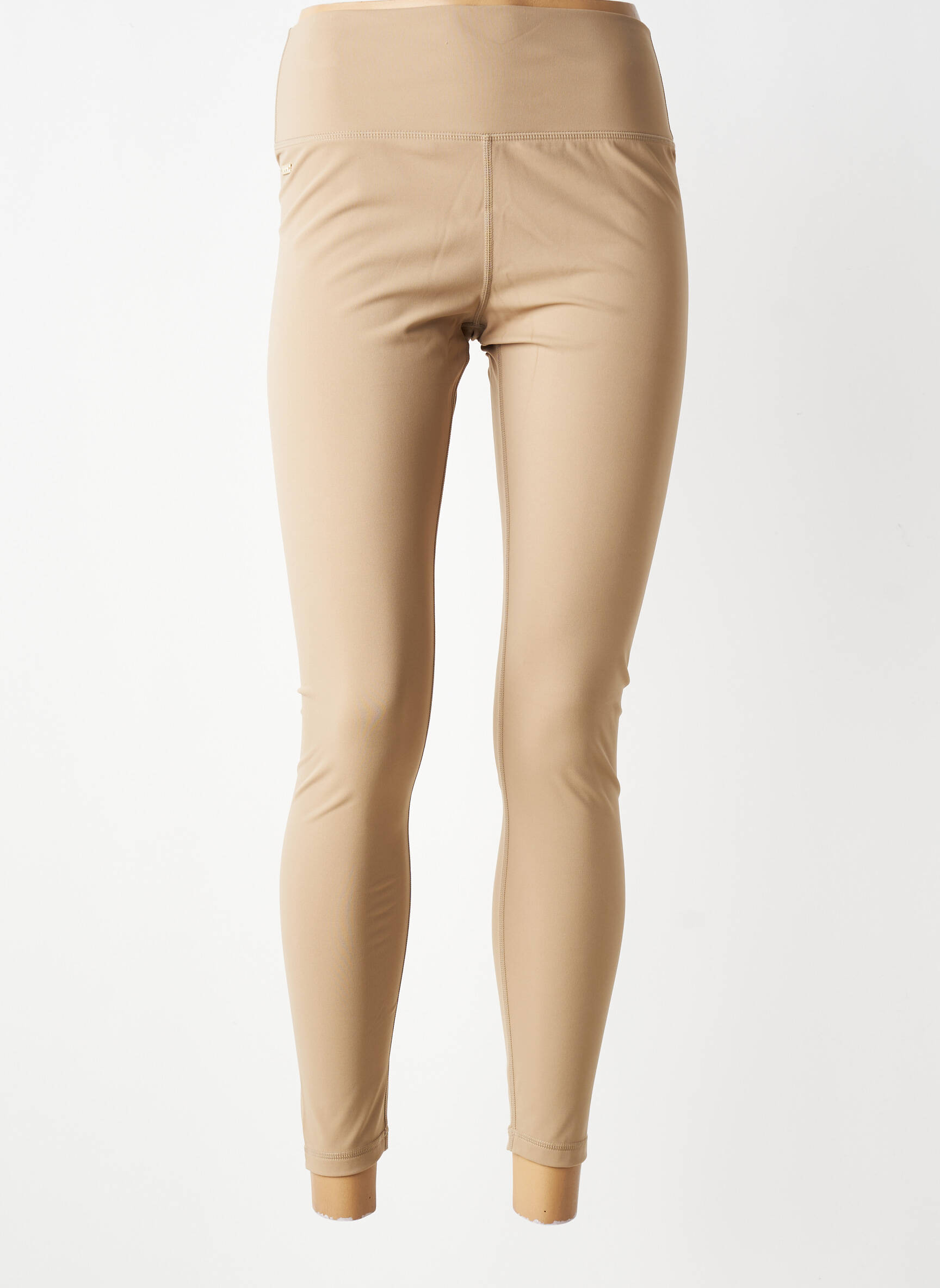 Legging effet matière satinée taille normale beige LUNE ACTIVE femme