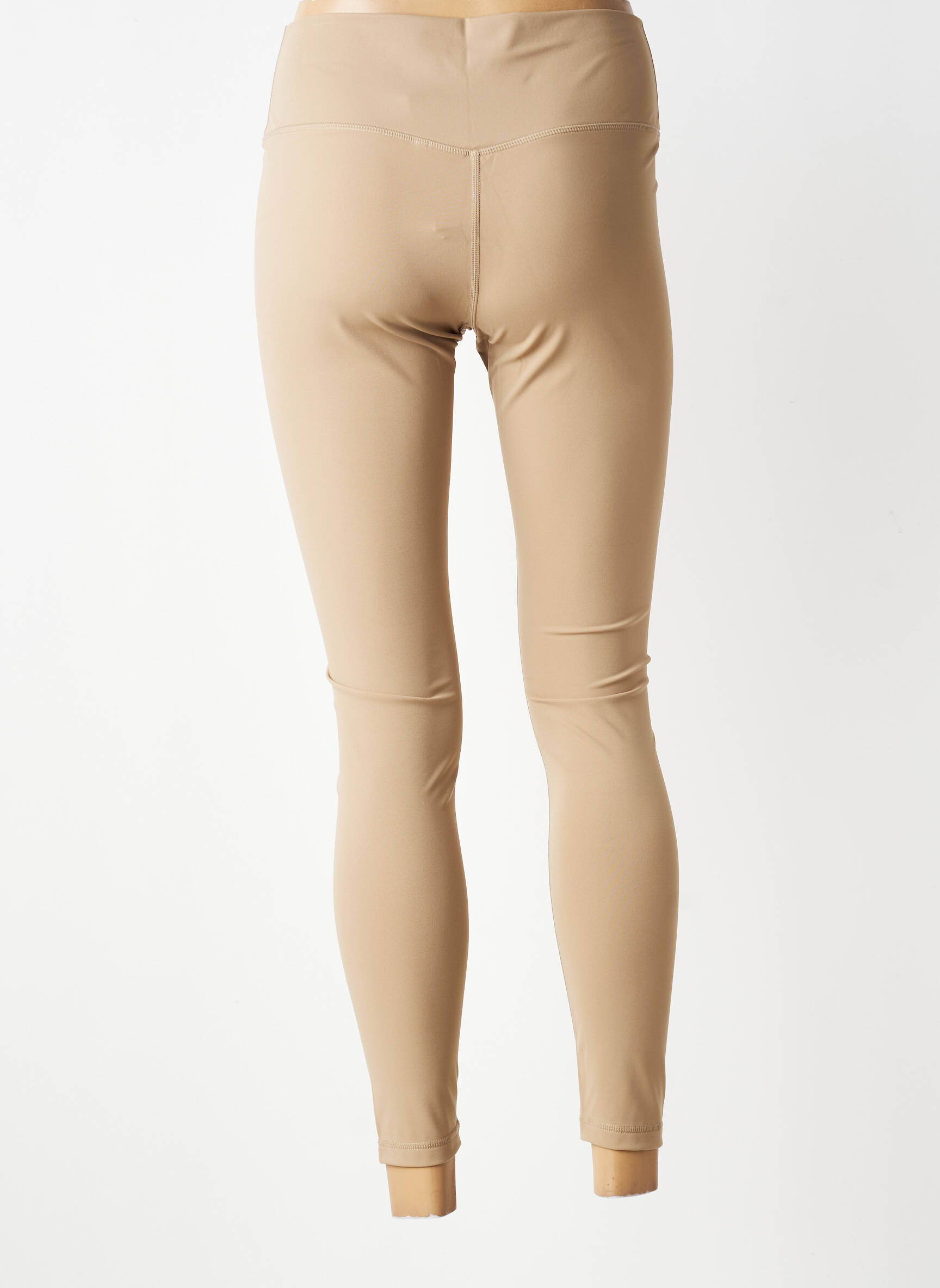 Legging effet matière satinée taille normale beige LUNE ACTIVE femme