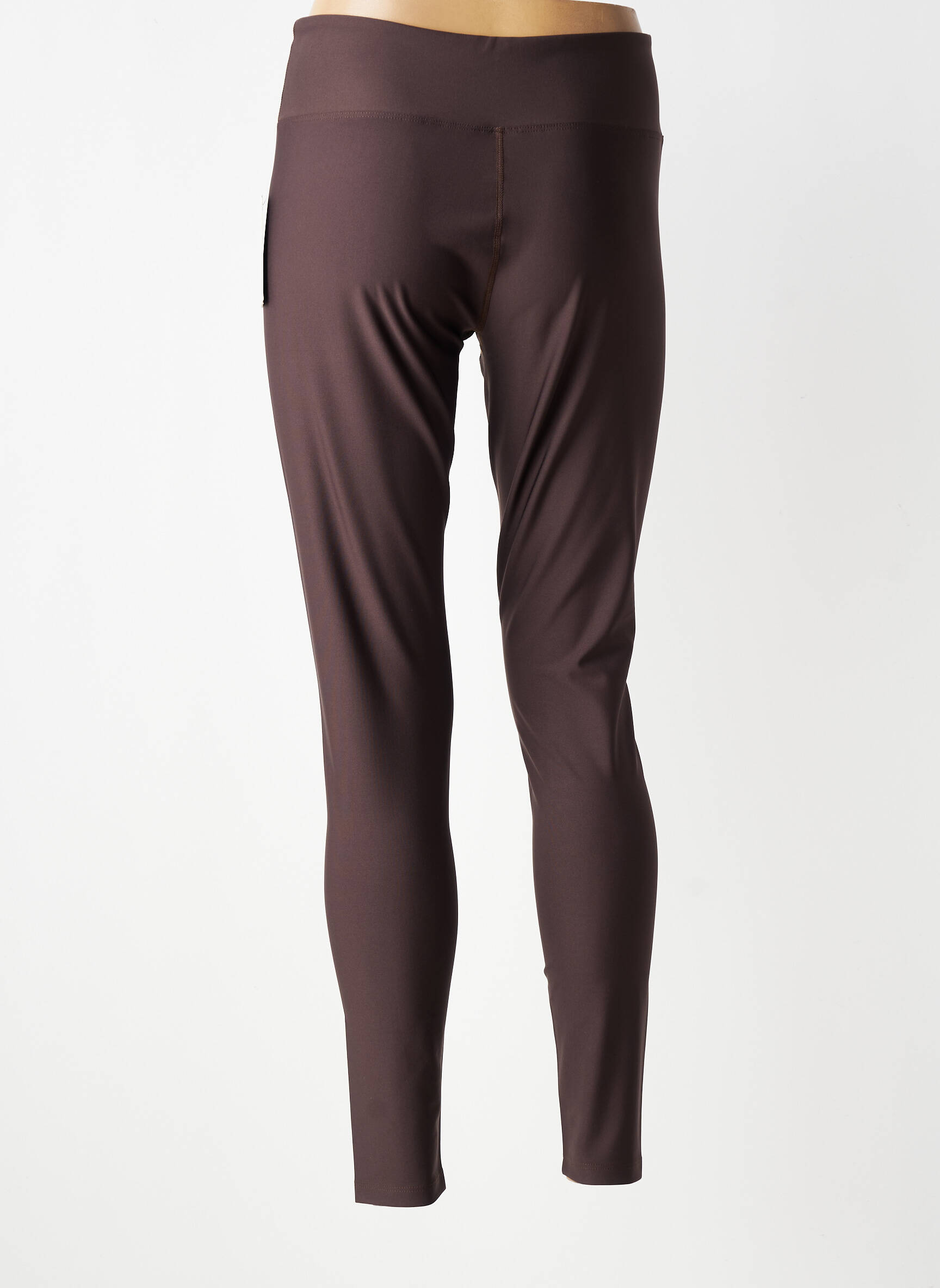 Legging effet matière satinée taille normale marron YEAR OF OURS femme