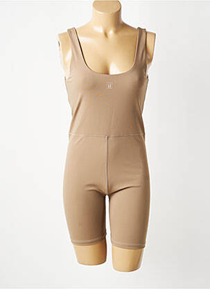 Combishort sans manche sans manche marron LUNE ACTIVE femme