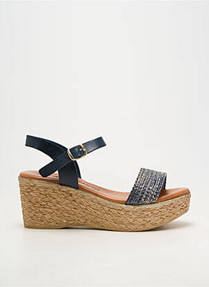 Sandales/nu pieds matière lisse talon de 7 à 9cm bleu CARLA TORTOSA femme