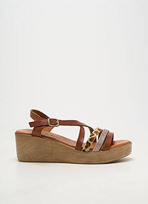 Sandales/nu pieds matière lisse talon de 4 à 6cm marron CARLA TORTOSA femme