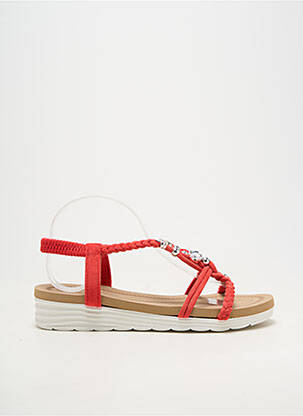 Sandales/nu pieds bout ouvert talon de 4 à 6cm rouge ELUE PAR NOUS femme