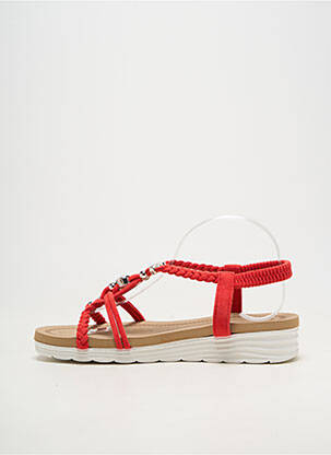 Sandales/nu pieds bout ouvert talon de 4 à 6cm rouge ELUE PAR NOUS femme