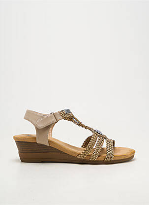 Sandales/nu pieds bout ouvert talon de 4 à 6cm beige ELUE PAR NOUS femme