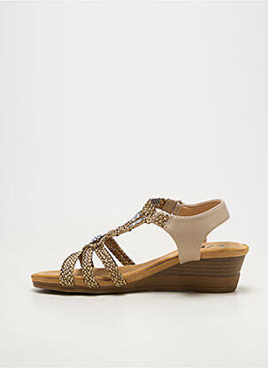 Sandales/nu pieds bout ouvert talon de 4 à 6cm beige ELUE PAR NOUS femme