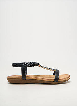 Sandales/nu pieds matière lisse talon plat jusqu'à 3cm noir ELUE PAR NOUS femme