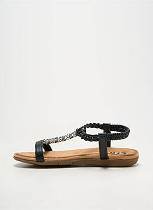 Sandales/nu pieds matière lisse talon plat jusqu'à 3cm noir ELUE PAR NOUS femme