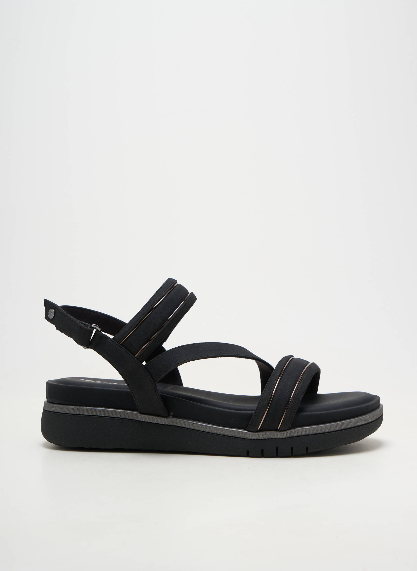 Sandales/nu pieds matière lisse talon de 4 à 6cm noir TAMARIS femme