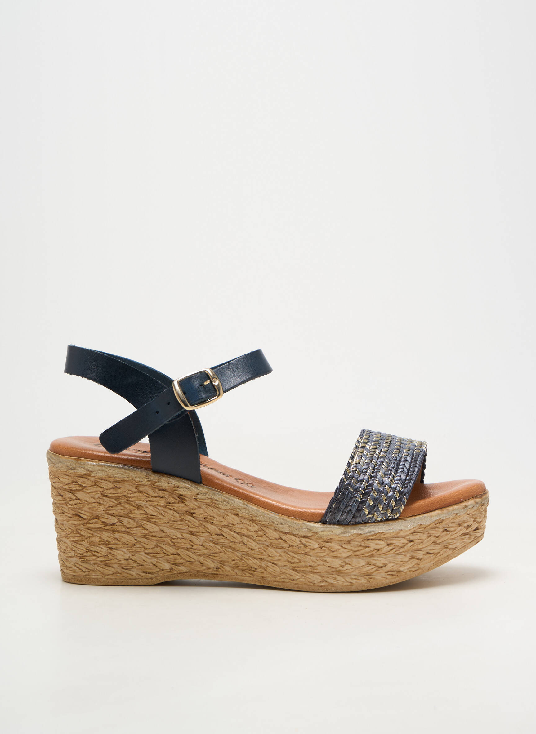 Sandales/nu pieds matière lisse talon de 7 à 9cm bleu CARLA TORTOSA femme