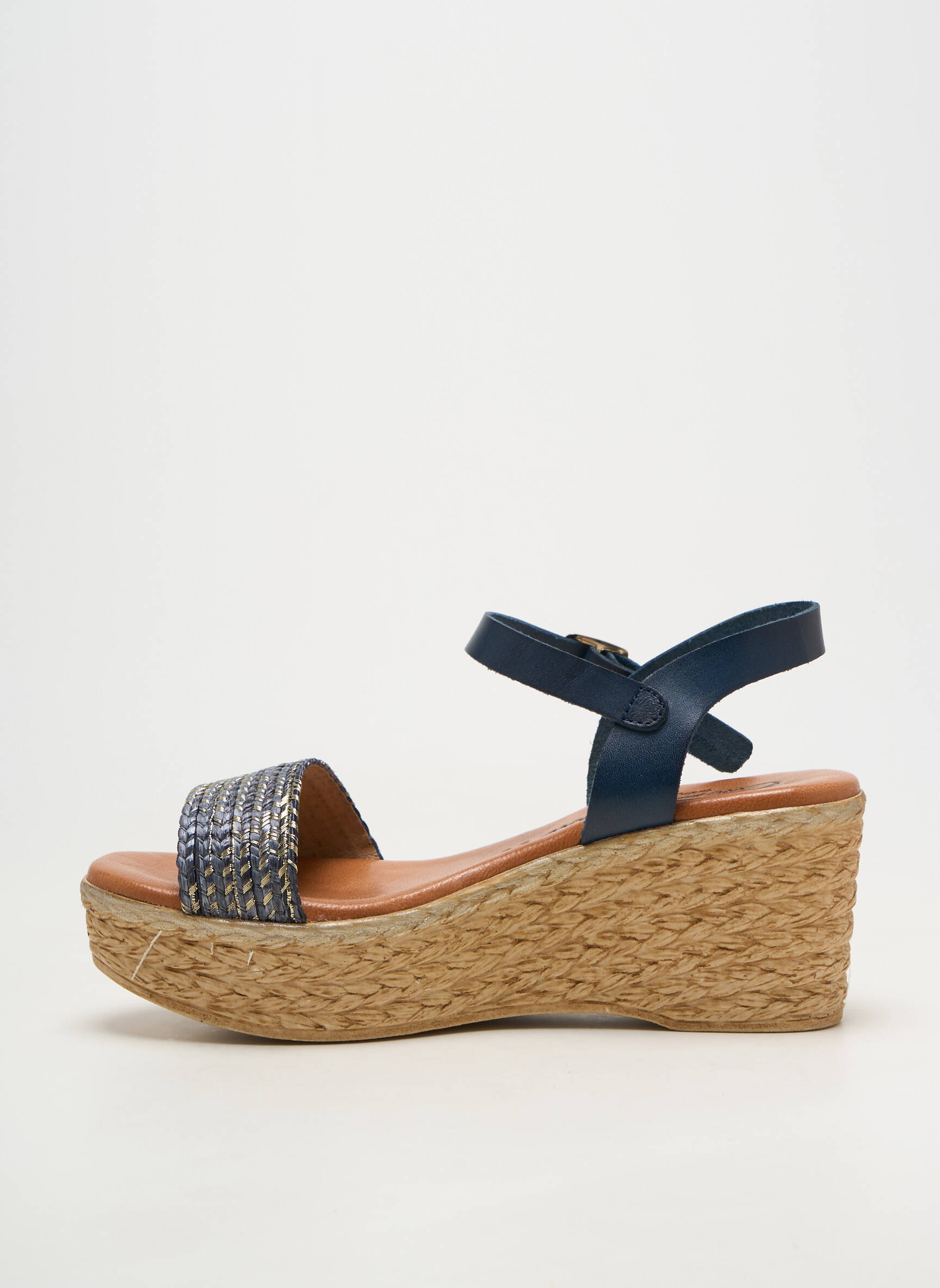 Sandales/nu pieds matière lisse talon de 7 à 9cm bleu CARLA TORTOSA femme