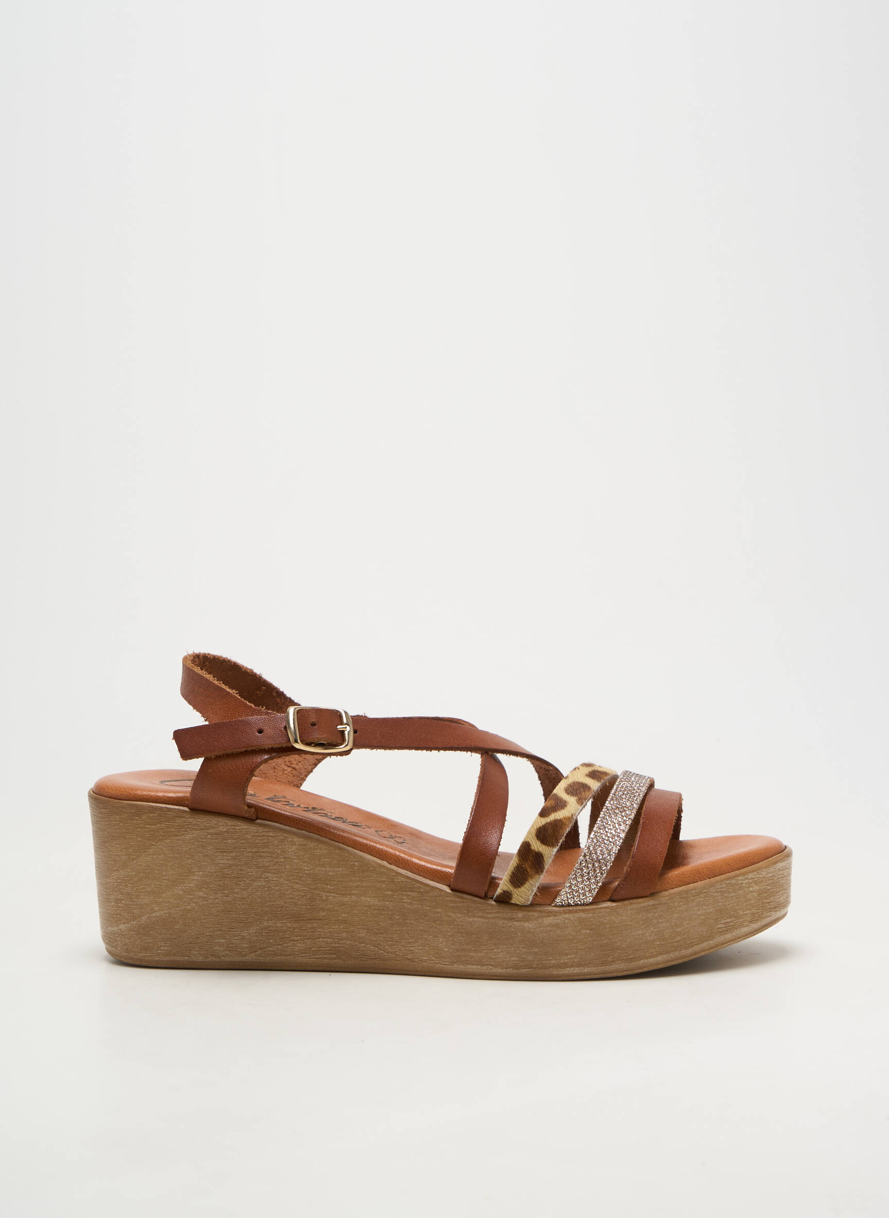 Sandales/nu pieds matière lisse talon de 4 à 6cm marron CARLA TORTOSA femme