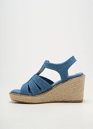 Espadrilles bout ouvert talon de 7 à 9cm bleu XTI femme