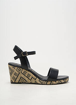 Sandales/nu pieds tissage satiné talon de 7 à 9cm noir TAMARIS femme