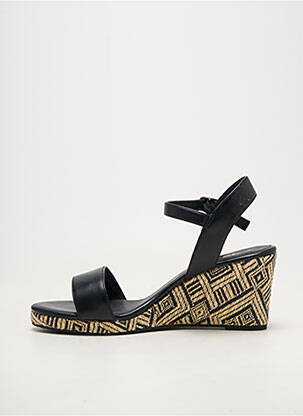 Sandales/nu pieds tissage satiné talon de 7 à 9cm noir TAMARIS femme