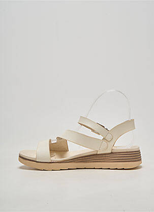 Sandales/nu pieds semi compensé talon de 4 à 6cm beige XTI femme