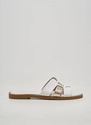 Mules/sabots tissage satiné talon plat jusqu'à 3cm blanc GIRLHOOD femme