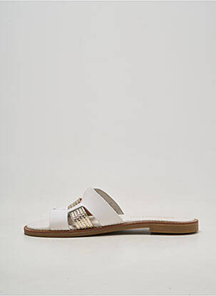 Mules/sabots tissage satiné talon plat jusqu'à 3cm blanc GIRLHOOD femme