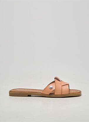 Mules/sabots tissage satiné talon plat jusqu'à 3cm beige REFRESH femme