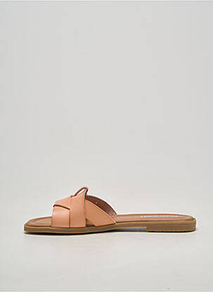 Mules/sabots tissage satiné talon plat jusqu'à 3cm beige REFRESH femme