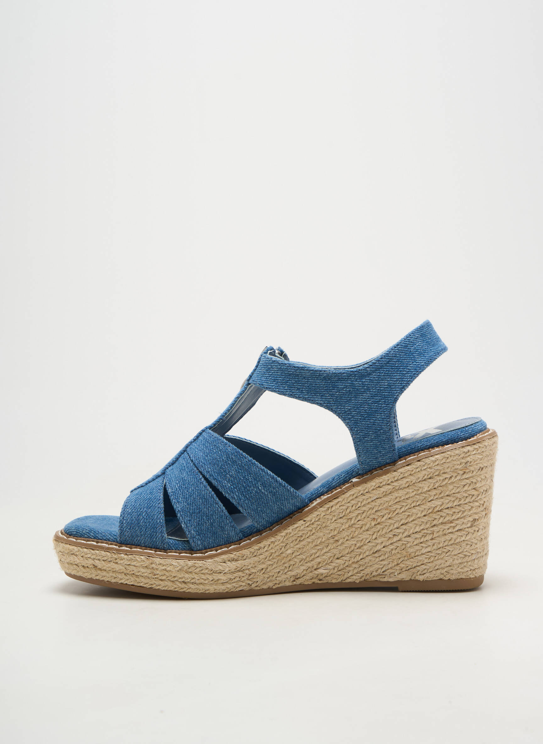 Espadrilles bout ouvert talon de 7 à 9cm bleu XTI femme