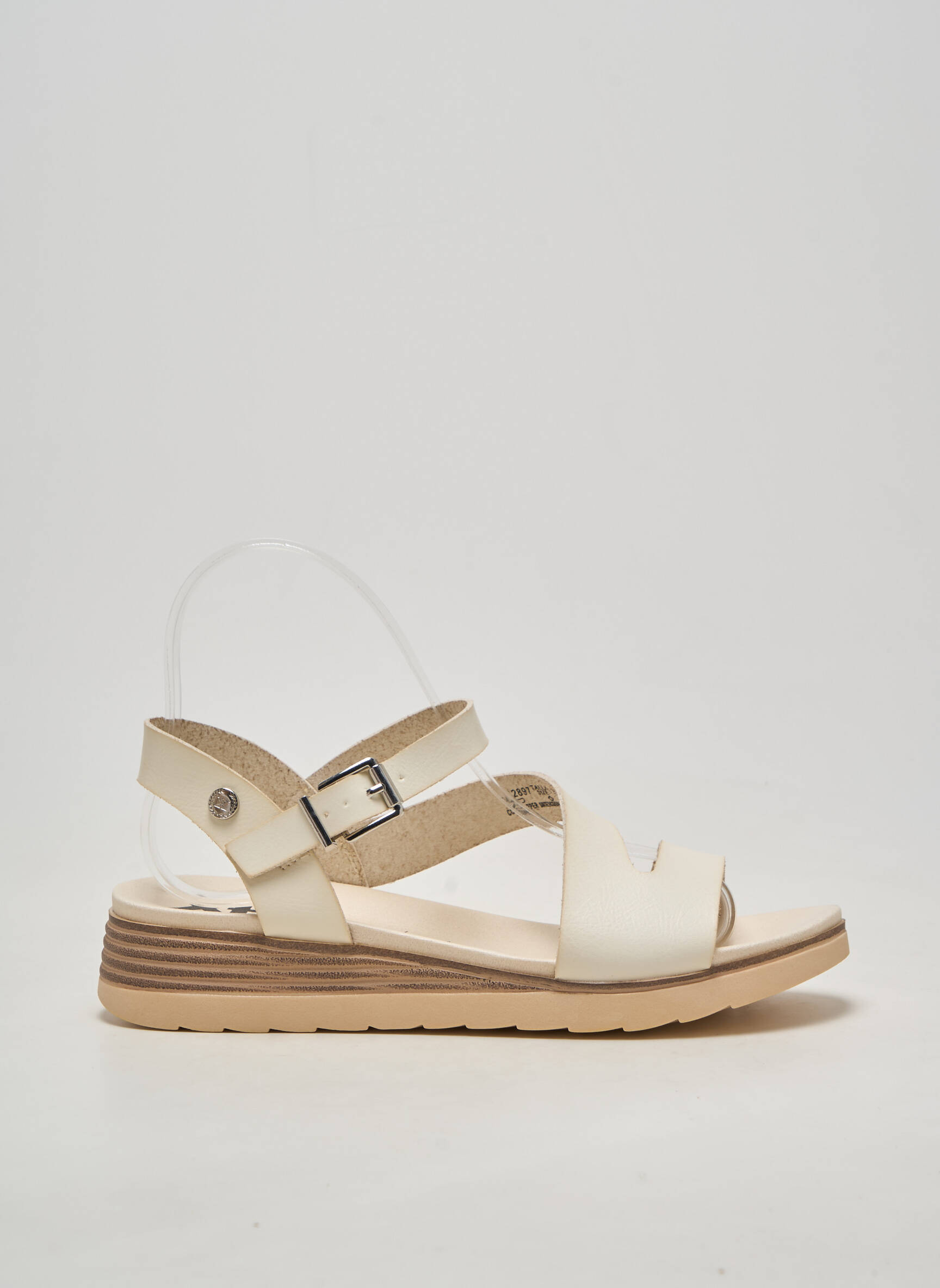 Sandales/nu pieds matière lisse talon de 4 à 6cm beige XTI femme