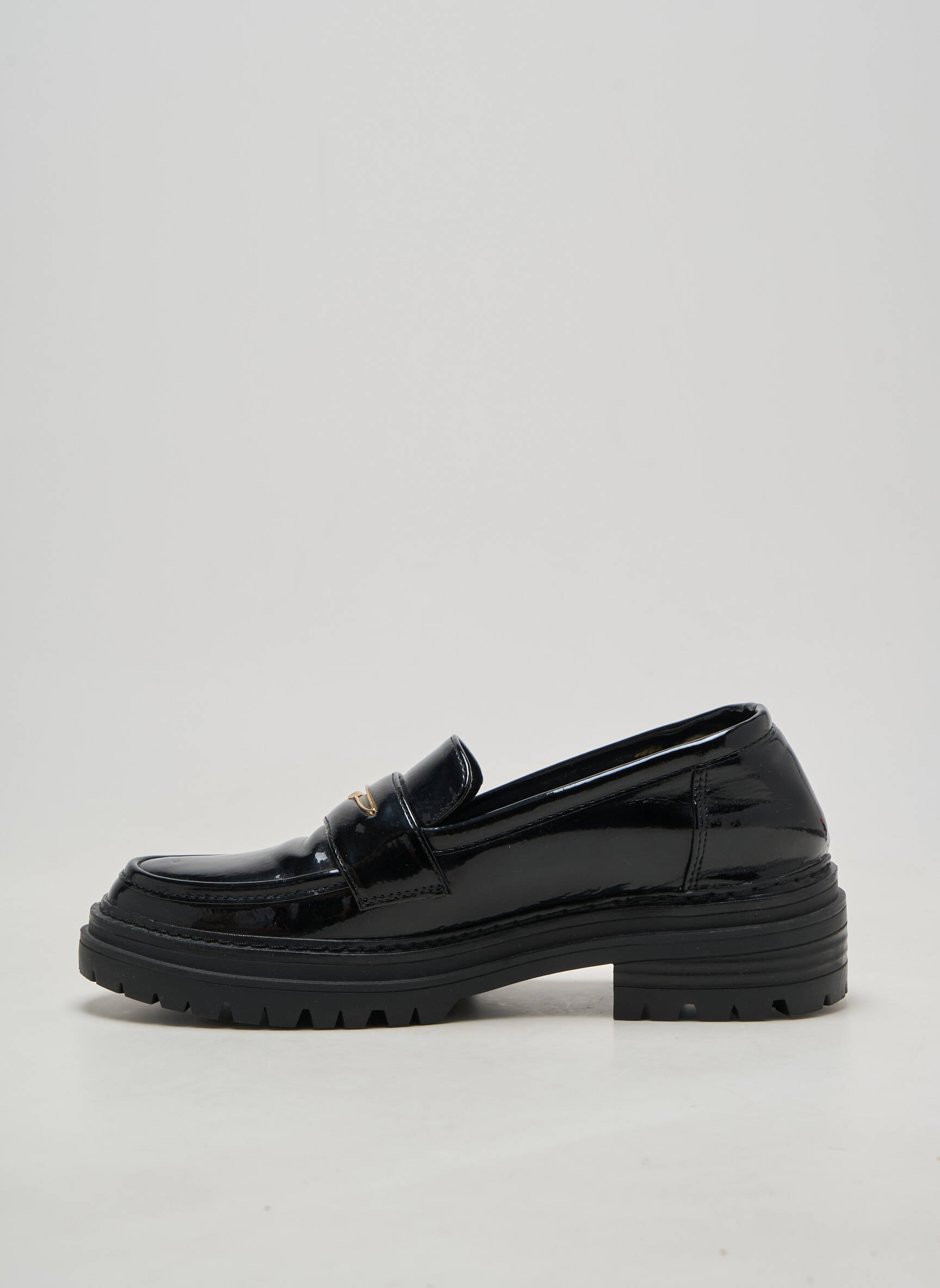 Mocassins matière lisse talon de 4 à 6cm noir XTI femme